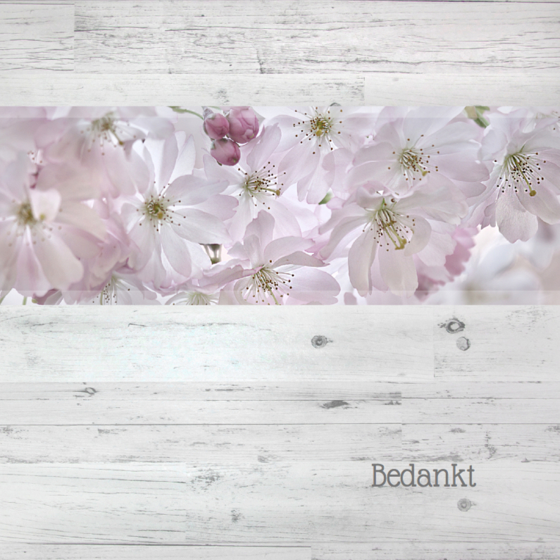 Bedankkaart met bloesem - Rouwkaarten Rouwkaarten - Bedankkaart met bloesem