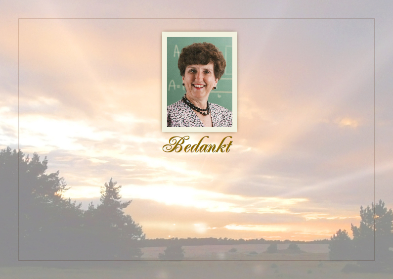 Bedankkaart met foto van de Veluwe en tekstvoorstel - Rouwkaarten Rouwkaarten - Bedankkaart met foto van de Veluwe en tekstvoorstel