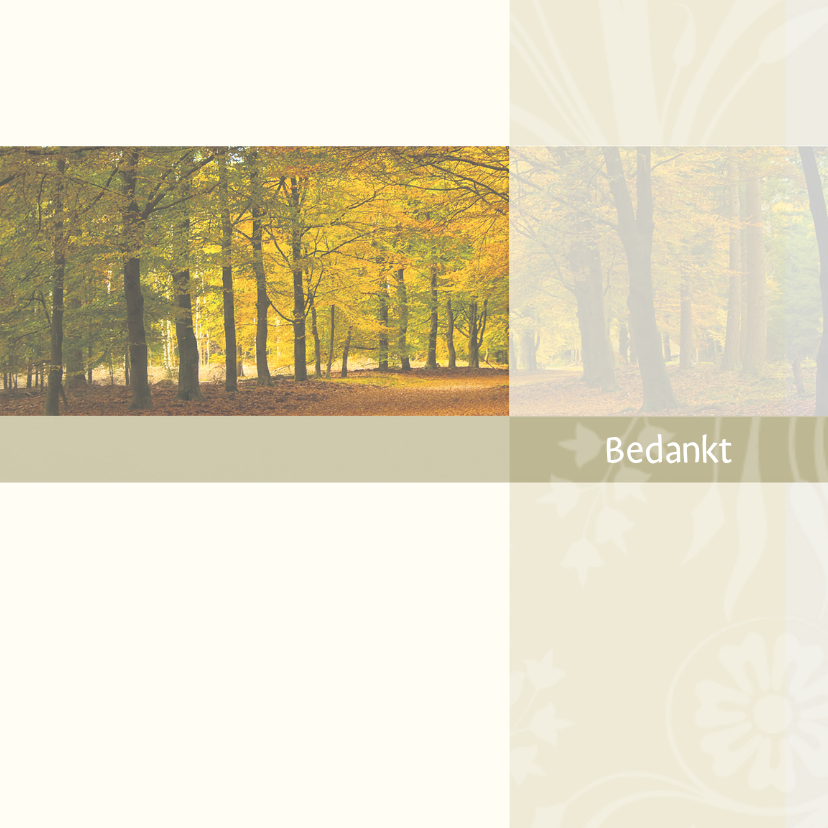 bedankt met bos - Rouwkaarten Rouwkaarten - bedankt met bos