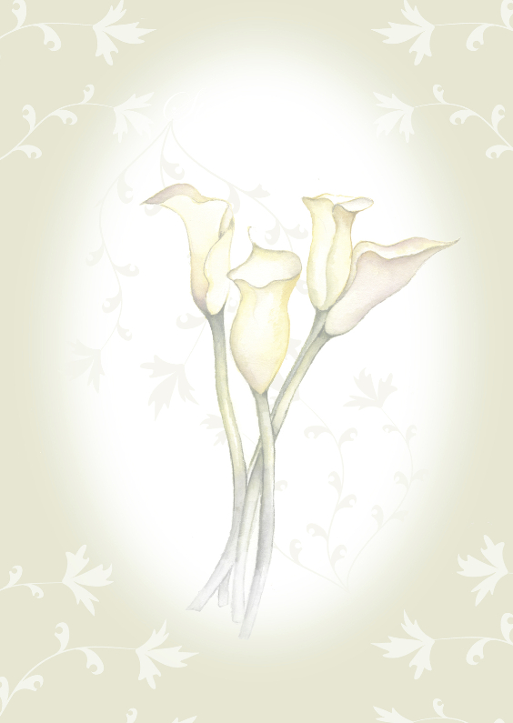 Rouwkaarten - Rouwkaart aquarelbloemen