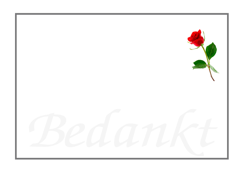 Rouwkaart bedankkaart roos - Rouwkaarten Rouwkaarten - Rouwkaart bedankkaart roos