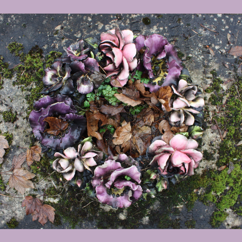 Rouwkaart Bloemen van keramiek - Rouwkaarten Rouwkaarten - Rouwkaart Bloemen van keramiek