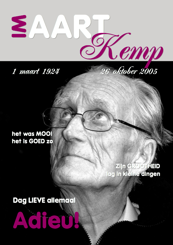 Rouwkaart Eigen foto Cover Magazine 3 - OT - Rouwkaarten Rouwkaarten - Rouwkaart Eigen foto Cover Magazine 3 - OT