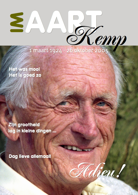 Rouwkaart Eigen foto Cover Magazine - Rouwkaarten Rouwkaarten - Rouwkaart Eigen foto Cover Magazine