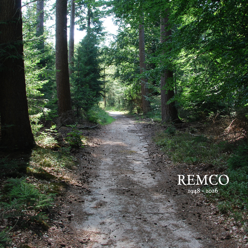 Rouwkaart foto van het bos - Rouwkaarten Rouwkaarten - Rouwkaart foto van het bos