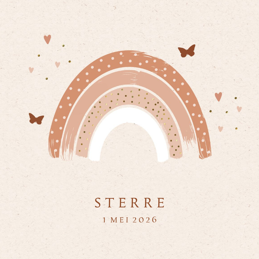 Rouwkaart meisje regenboog - Rouwkaarten Rouwkaarten - Rouwkaart meisje regenboog