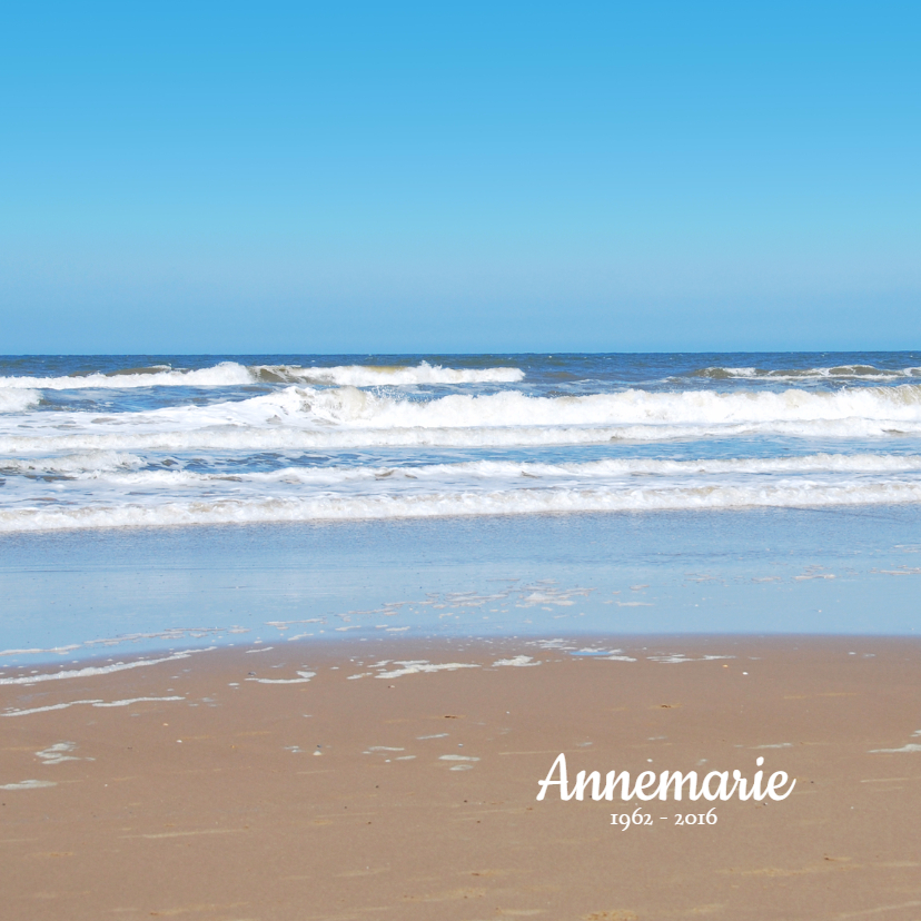 Rouwkaarten - Rouwkaart Noordzee strand