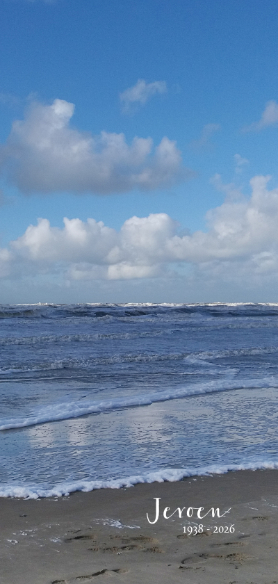 Rouwkaart Noordzeestrand - Rouwkaarten Rouwkaarten - Rouwkaart Noordzeestrand