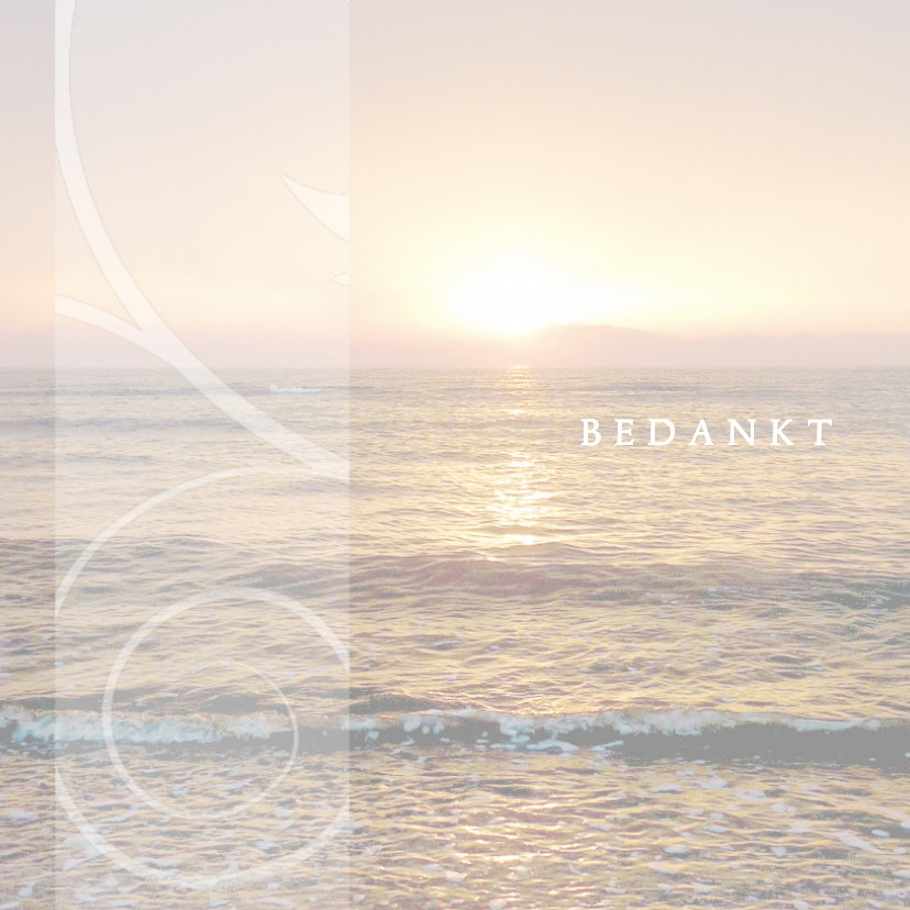 Rouwkaarten - Rouwkaart om te bedanken zee