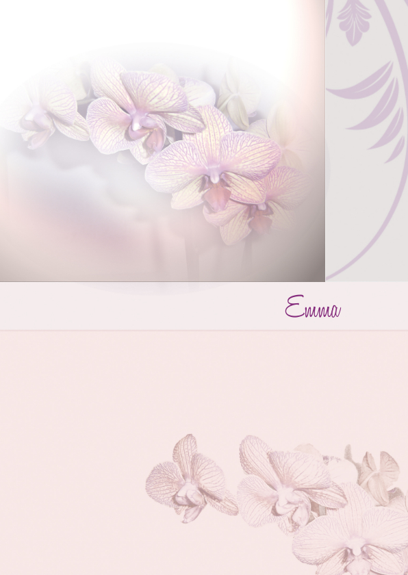 Rouwkaart orchideebloem - Rouwkaarten Rouwkaarten - Rouwkaart orchideebloem