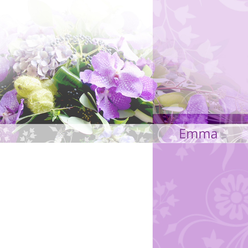 Rouwkaarten - rouwkaart paarse orchidee