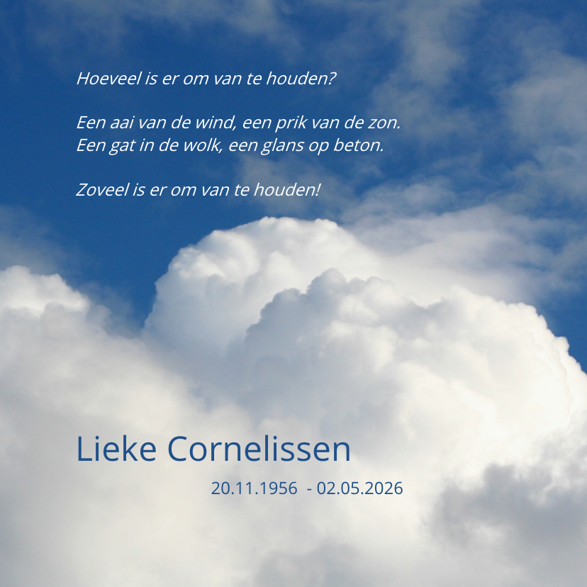 Rouwkaart pluk de dag - Rouwkaarten Rouwkaarten - Rouwkaart pluk de dag