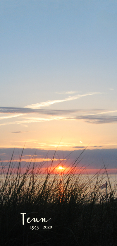 Rouwkaarten - Rouwkaart strand zonsondergang