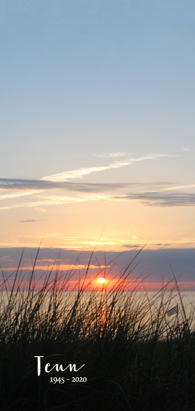 Rouwkaart strand zonsondergang - Rouwkaarten Rouwkaarten - Rouwkaart strand zonsondergang