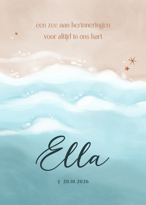 Rouwkaarten - Rouwkaart uitvaart strand en zee 