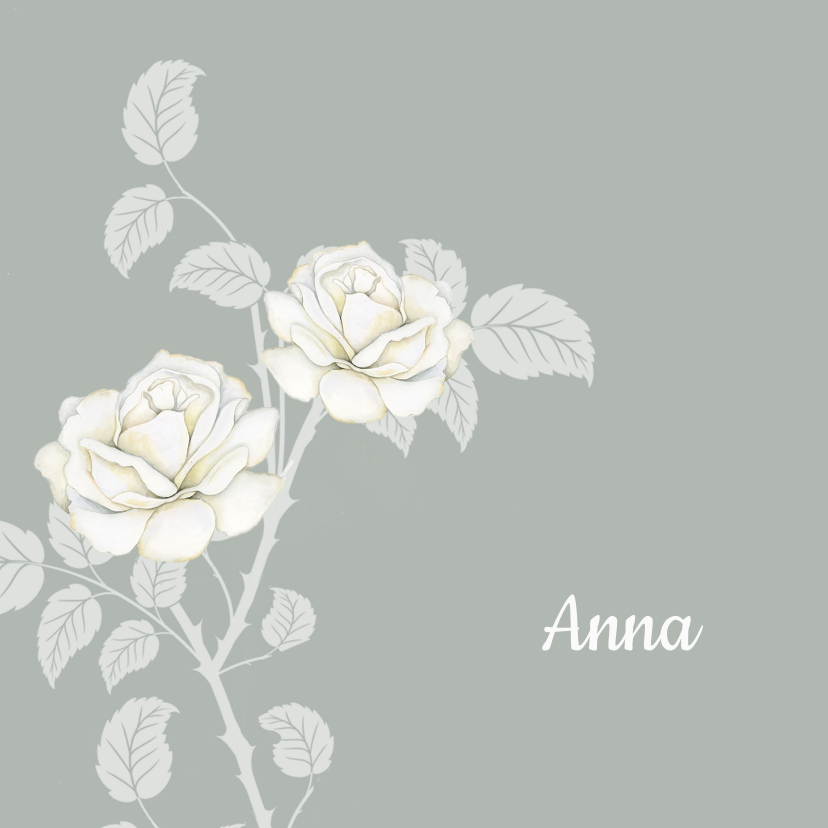 Rouwkaart witte rozen - Rouwkaarten Rouwkaarten - Rouwkaart witte rozen