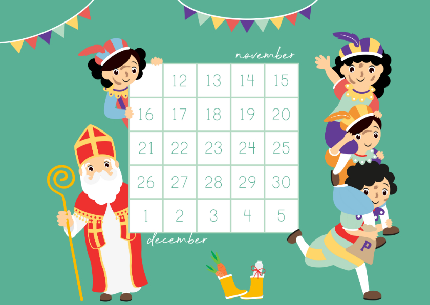 Sinterklaaskaarten - Aftellen naar Sint met deze aftelkalender