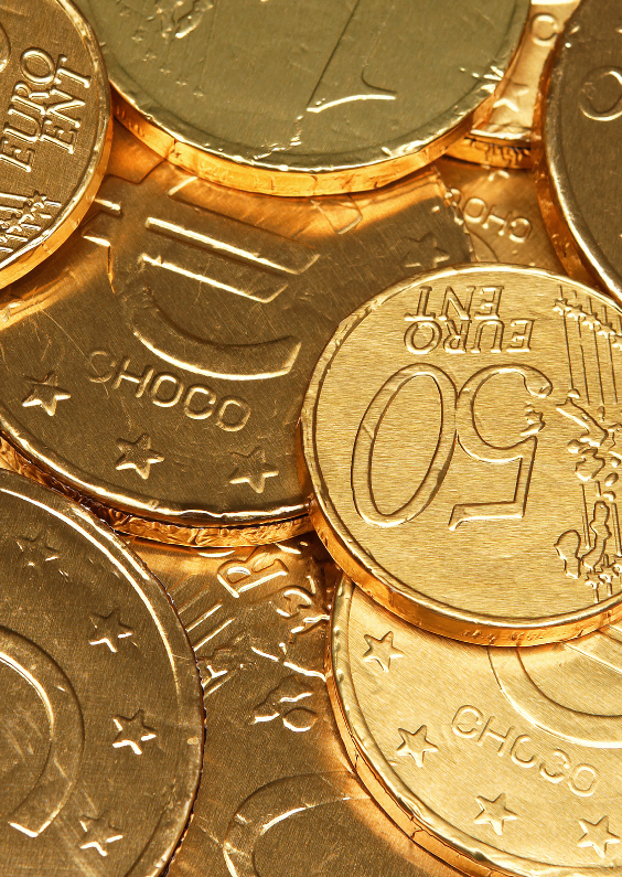 Sinterklaaskaarten - Chocolade euro munten Sint - OT