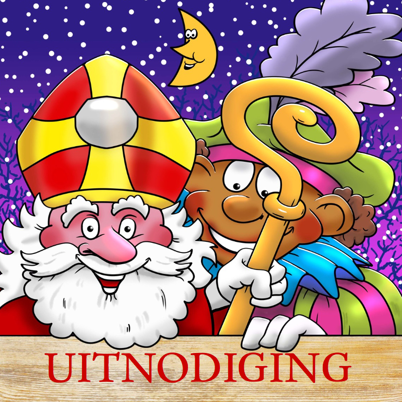 Grappige Sinterklaaskaart uitnodiging voor Sinterklaas avond - Sinterklaaskaarten Sinterklaaskaarten - Grappige Sinterklaaskaart uitnodiging voor Sinterklaas avond