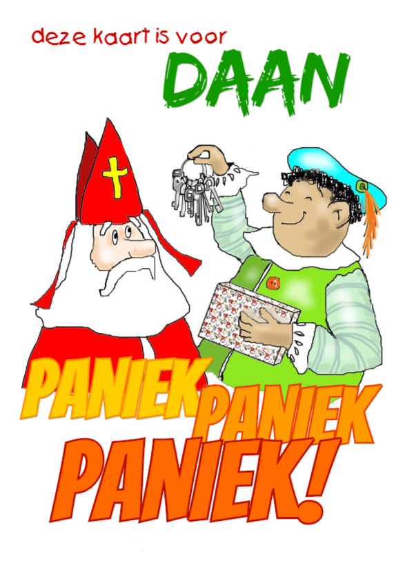 Sint en Piet met sleutels - Sinterklaaskaarten Sinterklaaskaarten - Sint en Piet met sleutels