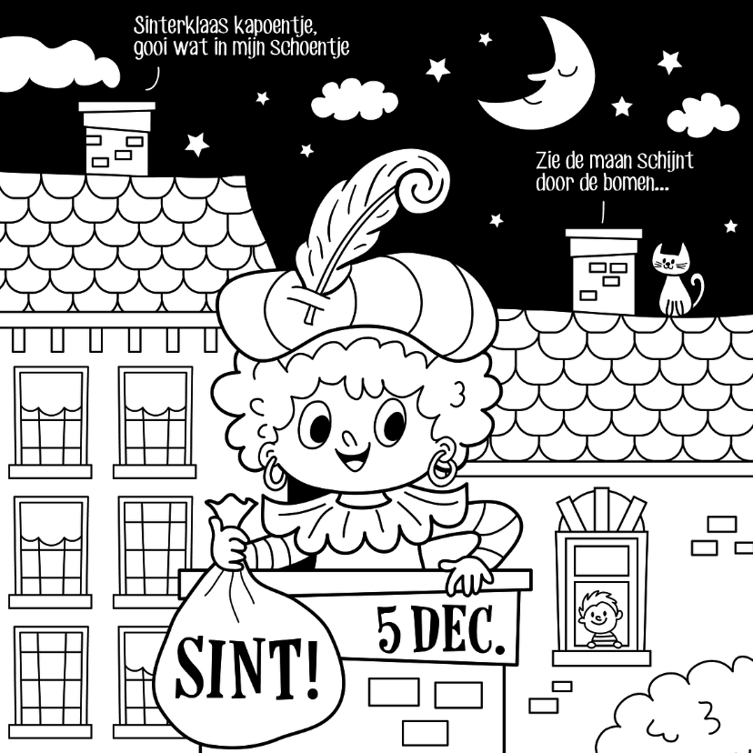Sinterklaas inkleurkaart - Tirzaworld - Sinterklaaskaarten Sinterklaaskaarten - Sinterklaas inkleurkaart - Tirzaworld