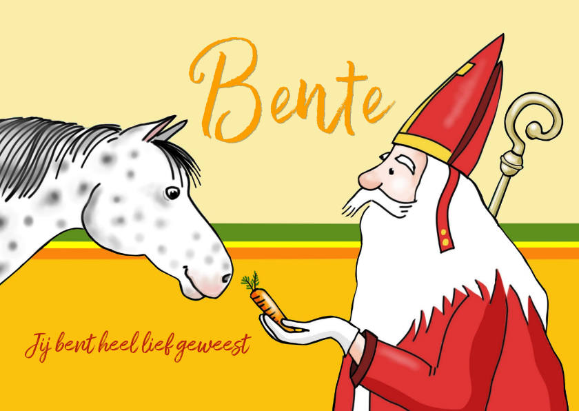 Sinterklaaskaarten - Sinterklaas - Sint en zijn paardje Ozosnel