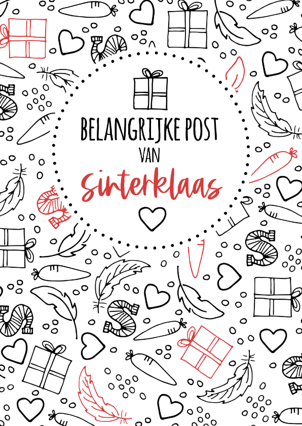 Sinterklaaskaart belangrijke post van Sinterklaas - Sinterklaaskaarten Sinterklaaskaarten - Sinterklaaskaart belangrijke post van Sinterklaas