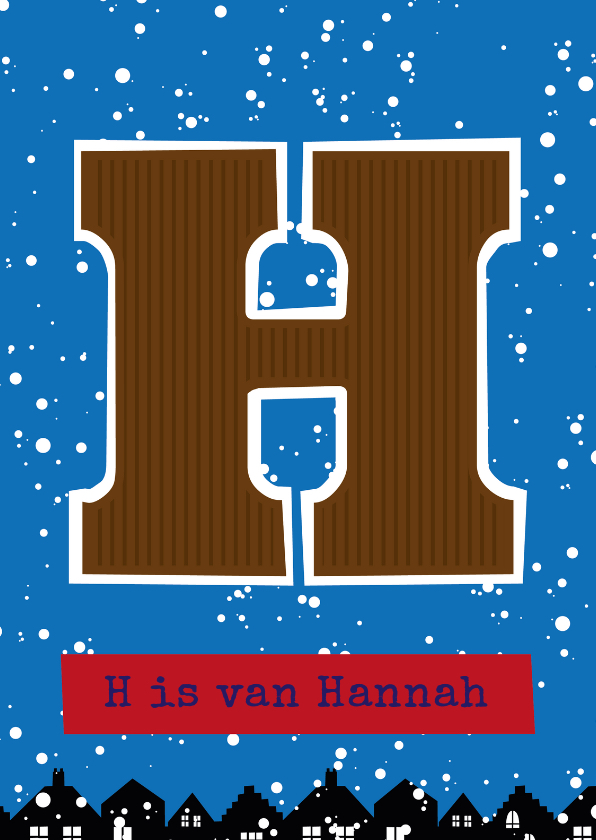 Sinterklaaskaart choco H - Sinterklaaskaarten Sinterklaaskaarten - Sinterklaaskaart choco H