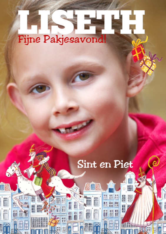 Sinterklaaskaart Eigen Foto Huisjes - Sinterklaaskaarten Sinterklaaskaarten - Sinterklaaskaart Eigen Foto Huisjes