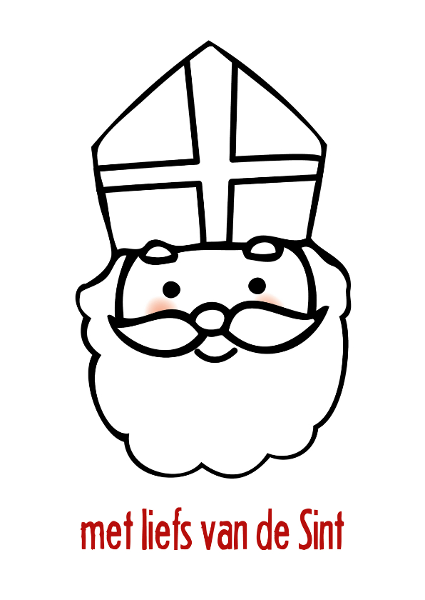 Sinterklaaskaart liefs van Sint - Sinterklaaskaarten Sinterklaaskaarten - Sinterklaaskaart liefs van Sint
