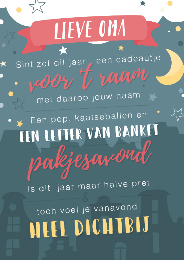 Sinterklaaskaart met gedichtje: We missen jou - Sinterklaaskaarten Sinterklaaskaarten - Sinterklaaskaart met gedichtje: We missen jou