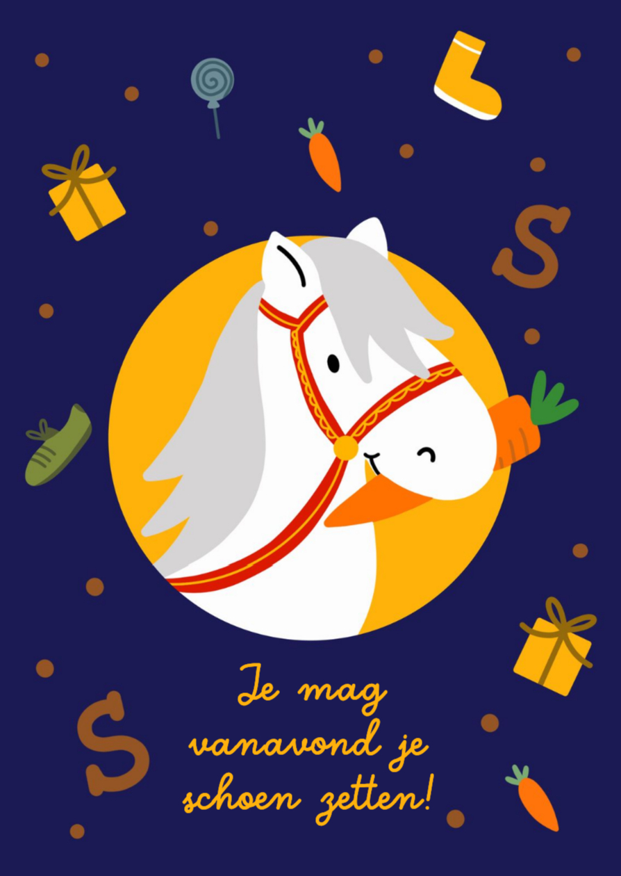 Sinterklaaskaart met Ozosnel je mag je schoen zetten - Sinterklaaskaarten Sinterklaaskaarten - Sinterklaaskaart met Ozosnel je mag je schoen zetten