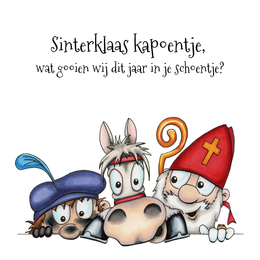 Sinterklaaskaarten - Sinterklaaskaart Sint Piet en Ozosnel