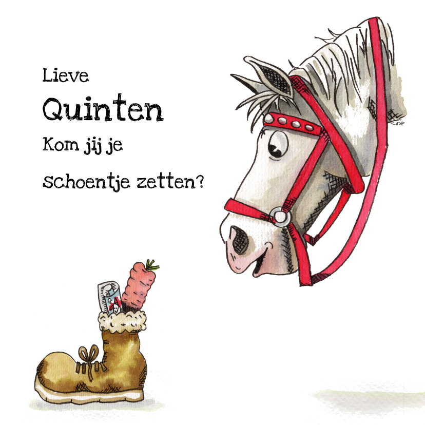 Sinterklaaskaarten - Sinterklaaskaarten Ozosnel schoenzetten