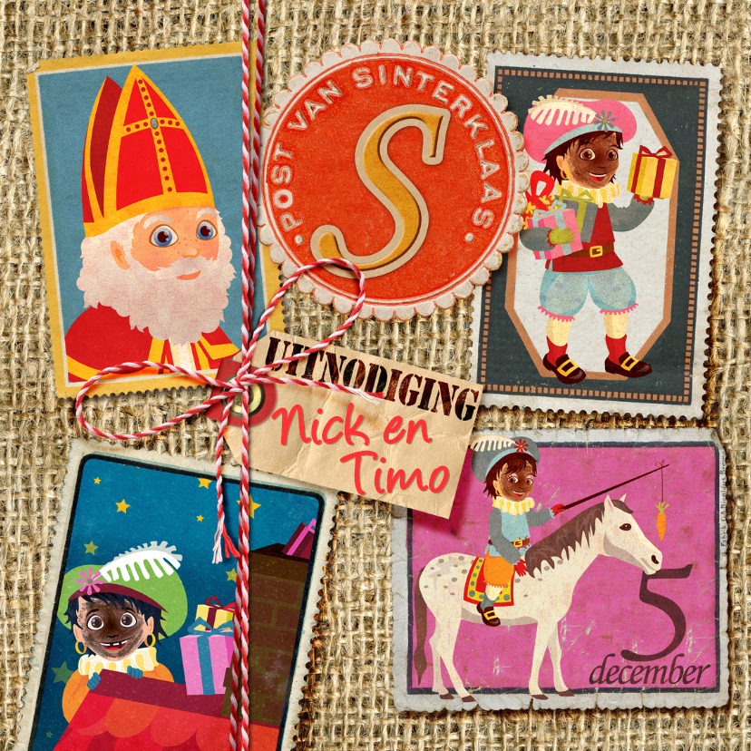 YVON sinterklaas hip cool zegels - Sinterklaaskaarten Sinterklaaskaarten - YVON sinterklaas hip cool zegels