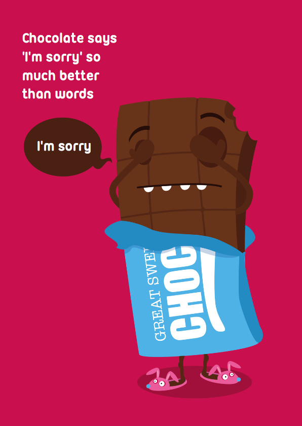 Sorry Funny Food Chocolade - Sorry kaarten Sorry kaarten - Sorry Funny Food Chocolade