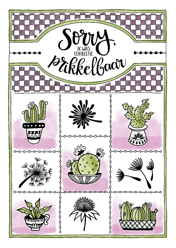 Sorry - prikkelbaar - Sorry kaarten Sorry kaarten - Sorry - prikkelbaar