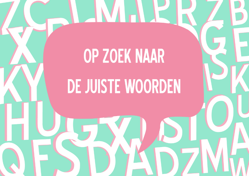 Meeleefkaart Letters Mint - Sterkte kaarten Sterkte kaarten - Meeleefkaart Letters Mint