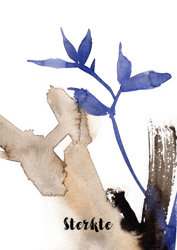 Moderne sterktekaart in aquarel - Sterkte kaarten Sterkte kaarten - Moderne sterktekaart in aquarel