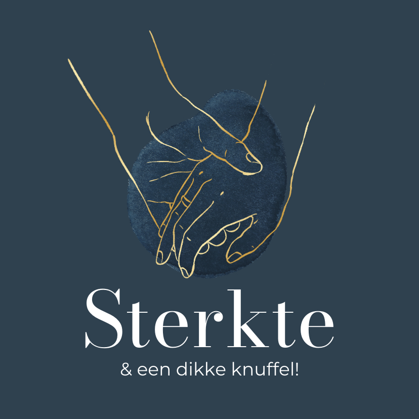 Sterkte kaarten - Moderne sterktekaart lijnillustratie handen goud 