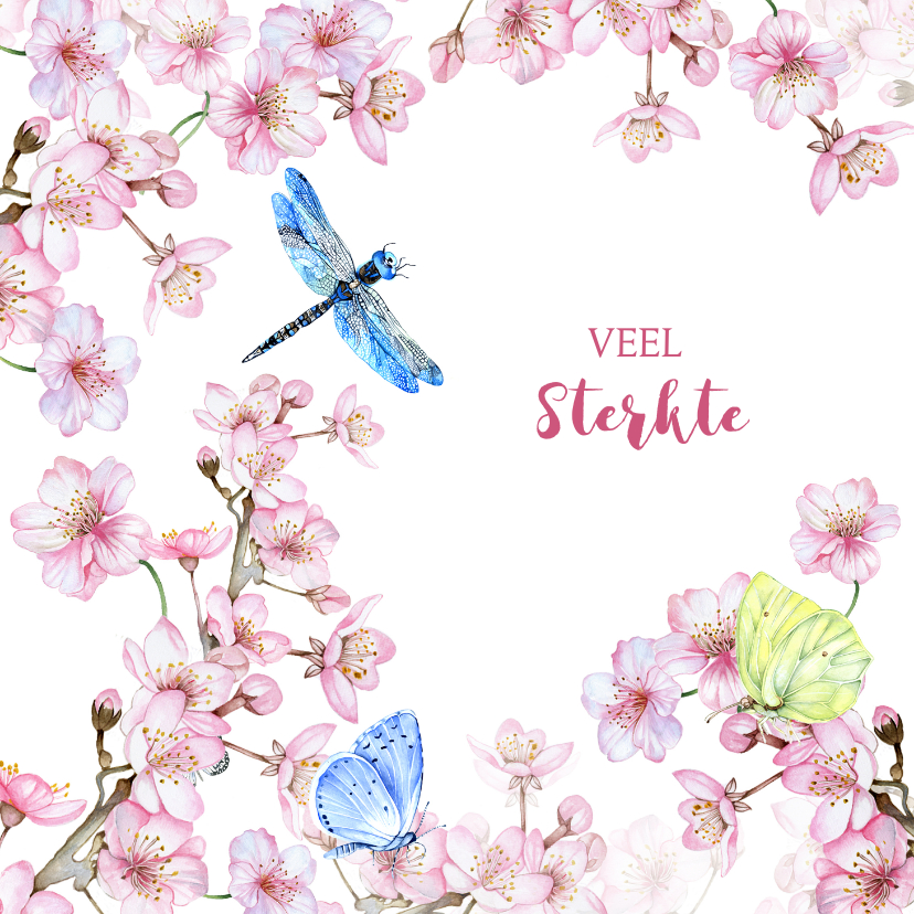 Sterkte kaarten - Sterkte bloesem vlinders