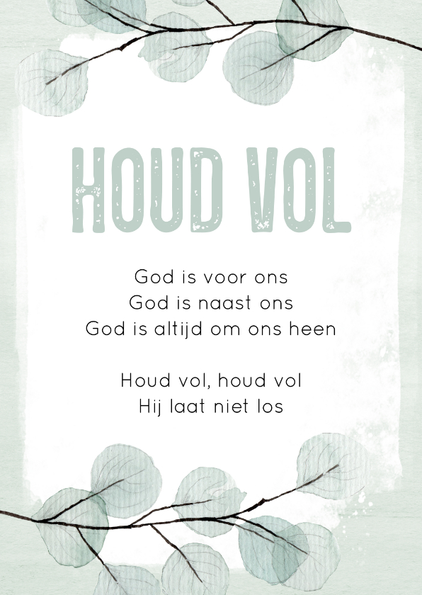 Sterkte kaarten - Sterkte kaart eucalyptus "Houd vol"