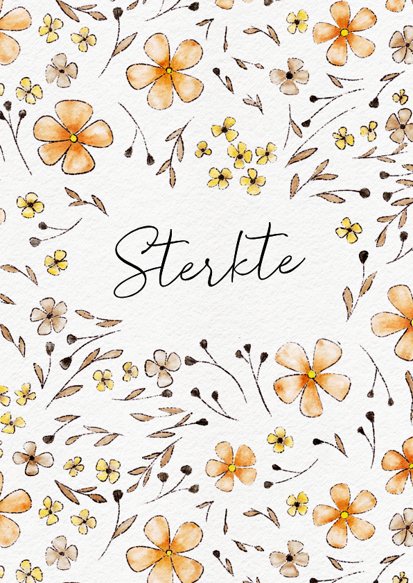 Sterkte kaarten - Sterkte kaart met bloemenpatroon