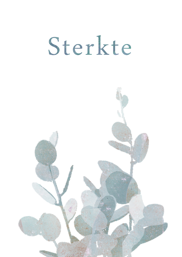 Sterkte kaart met eucalyptustak - Sterkte kaarten Sterkte kaarten - Sterkte kaart met eucalyptustak