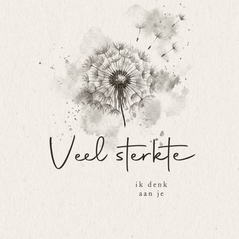 Sterkte kaarten - Sterkte kaart met paardenbloem aquarel