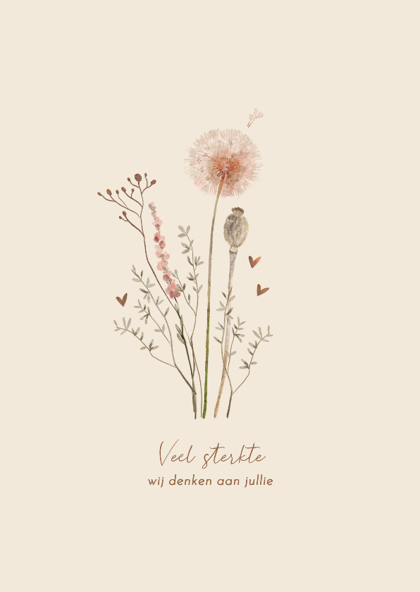 Sterkte kaart met paardenbloem en takjes - Sterkte kaarten Sterkte kaarten - Sterkte kaart met paardenbloem en takjes