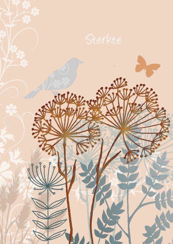 Sterkte kaart met vogel op tak - Sterkte kaarten Sterkte kaarten - Sterkte kaart met vogel op tak