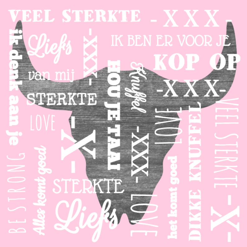 Sterkte kaart skull & tekst - Sterkte kaarten Sterkte kaarten - Sterkte kaart skull & tekst