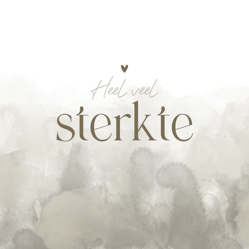 Sterkte kaart stijlvol waterverf grijs hartje - Sterkte kaarten Sterkte kaarten - Sterkte kaart stijlvol waterverf grijs hartje