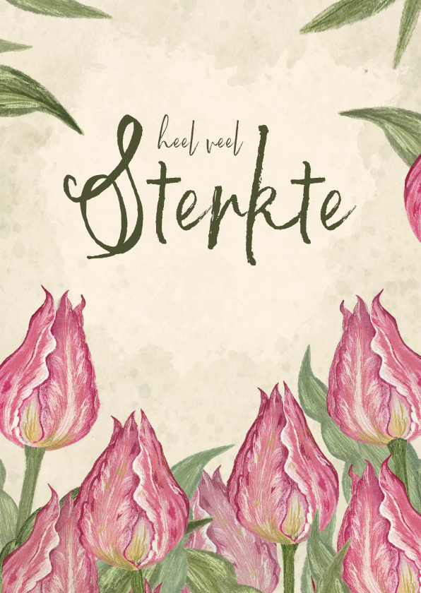Sterkte kaart tulpen met roze en groen tinten - Sterkte kaarten Sterkte kaarten - Sterkte kaart tulpen met roze en groen tinten